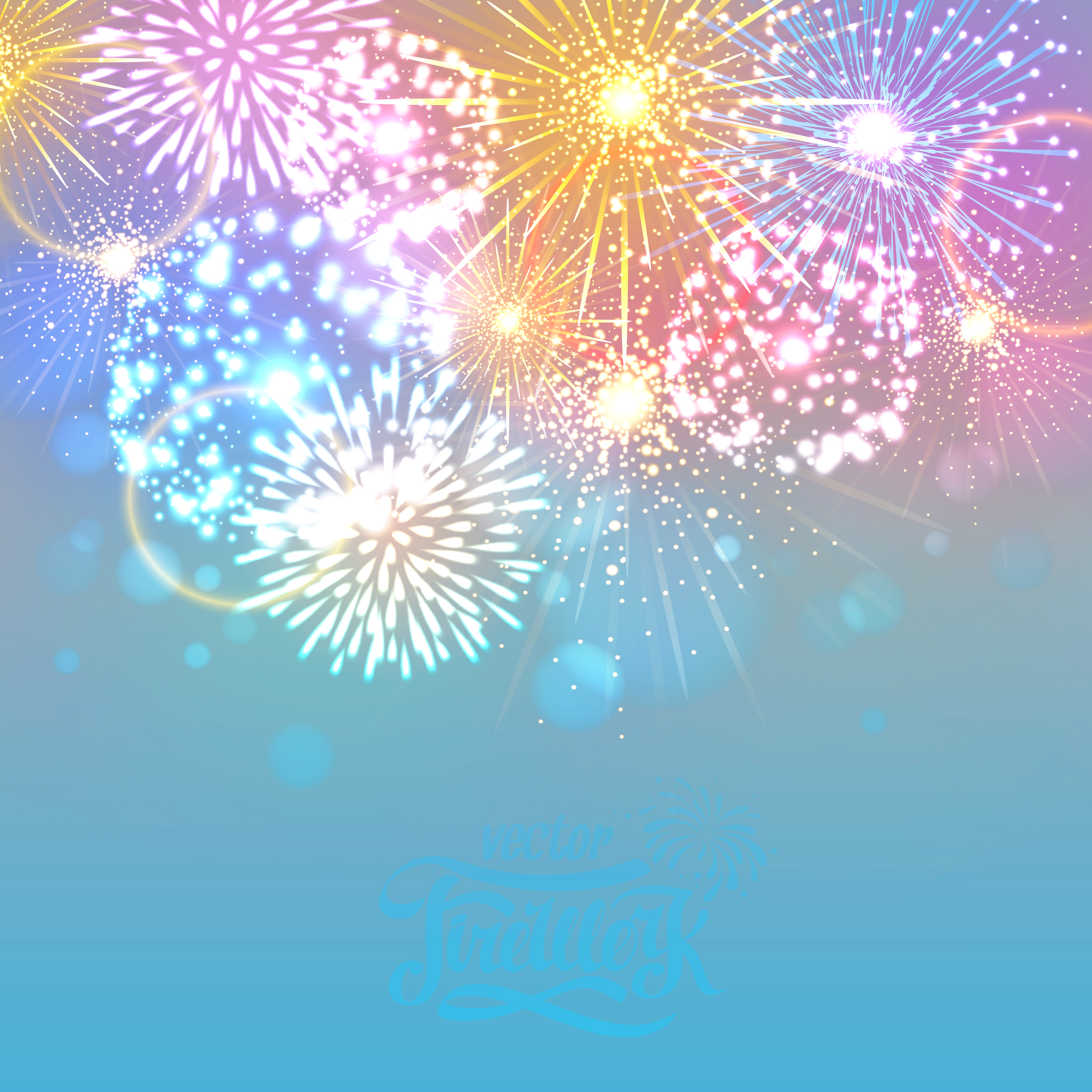 Stock Photography Illustration Beautiful Transprent Colorful Bright Fireworks