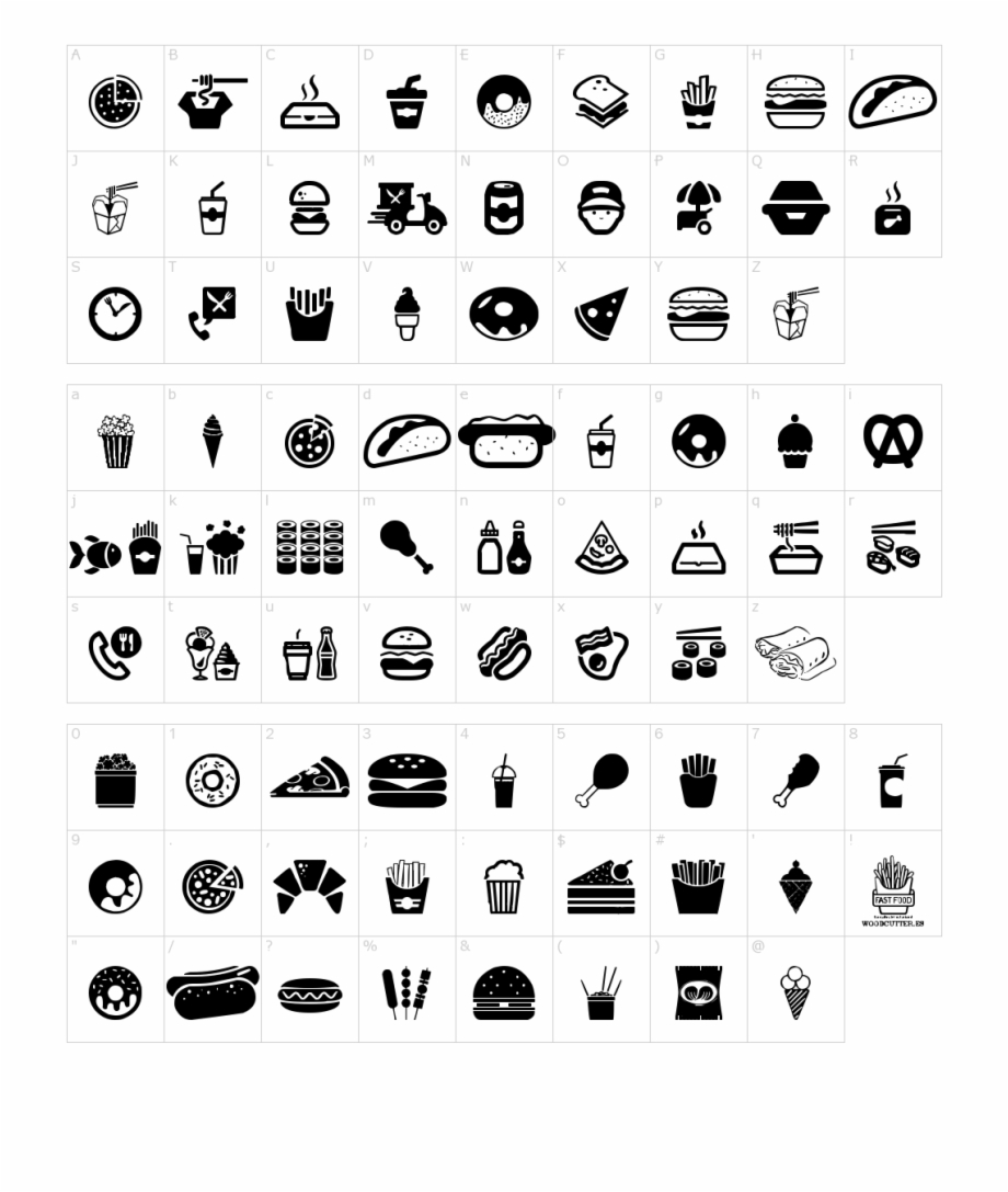 Fast Food Icons Font Mid Size Car