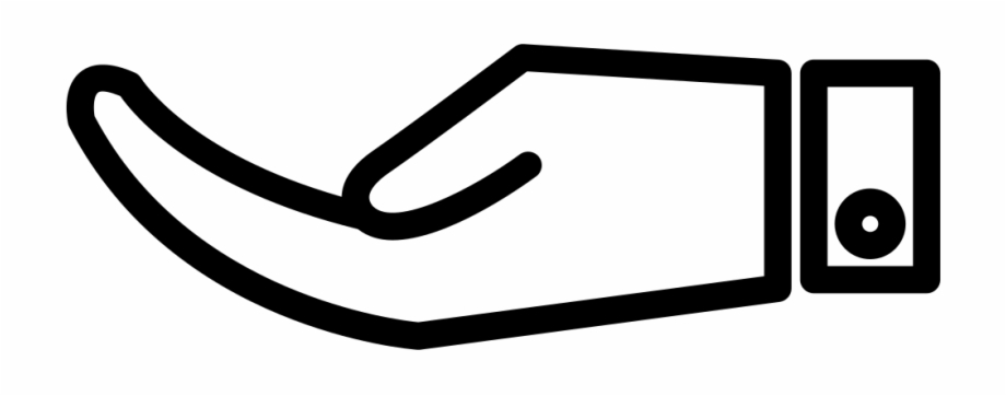 Receiving Hand Outline With Palm Up Inside A