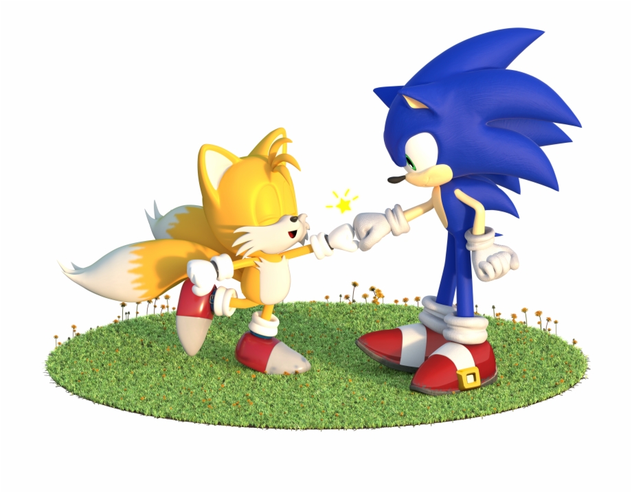 Heres A Cute Fist Bump Between Sonic And - Clip Art Library