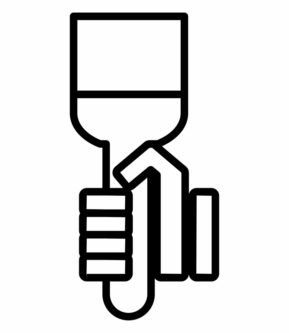 Hand With Paint Brush Outline Svg Png Icon