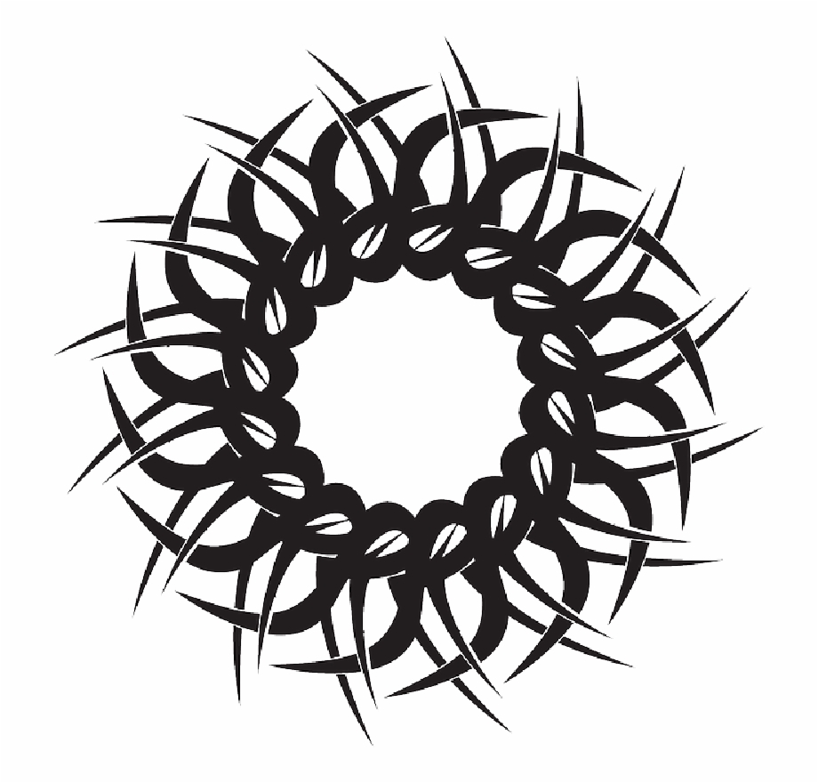 Circle Shape Lines Crossed Waves With Weave Motif
