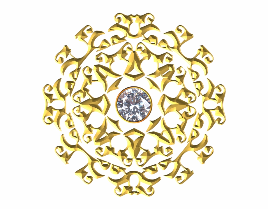 Gold Gem Ornament Flourish Circle Symmetric Circle