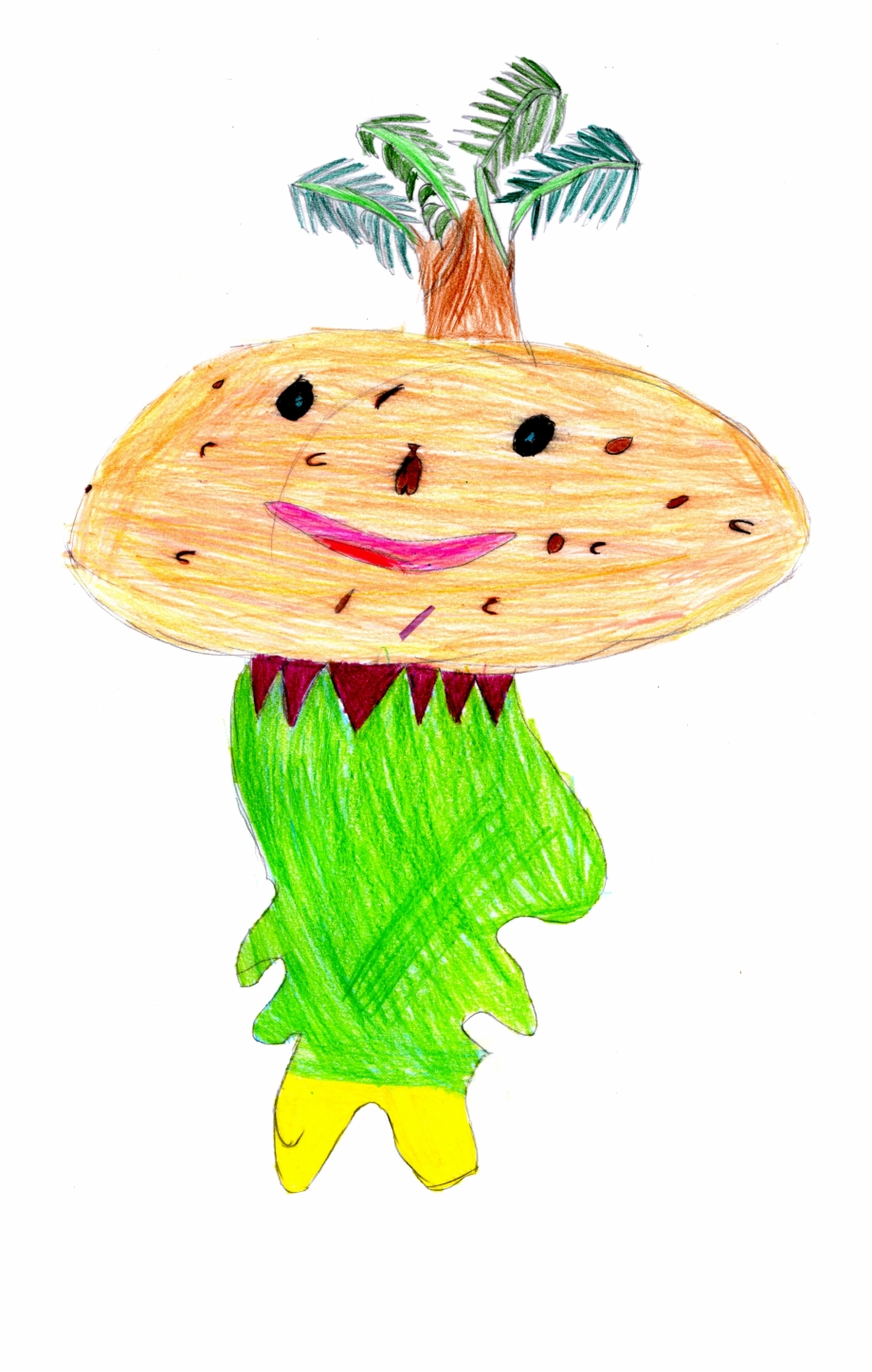 Potato Headed Palm Tree Illustration