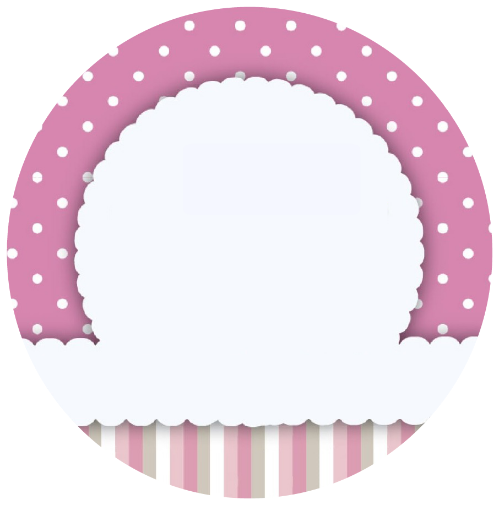 Pink Mauve Stripes Blank Circle Round Cute Decoration