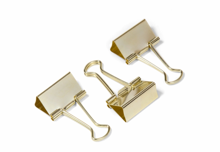 Large Gold Binder Clips Earrings