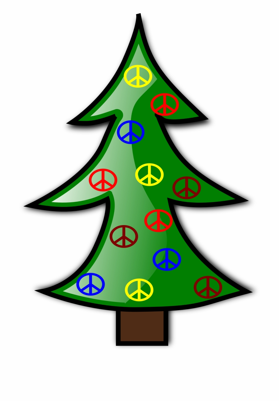 Clip Art Tree Christmas Xmas Peace Symbol Sign