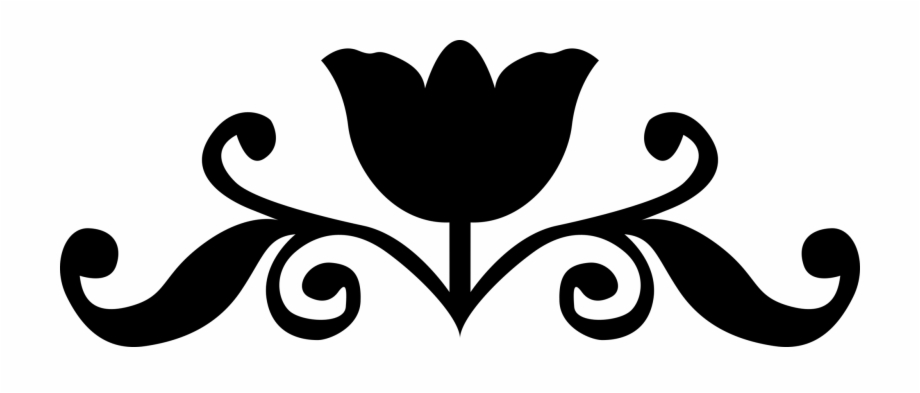Silhouette Rose Black And White Flower Logo Rose