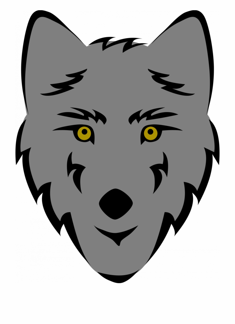 cartoon wolf face drawing
