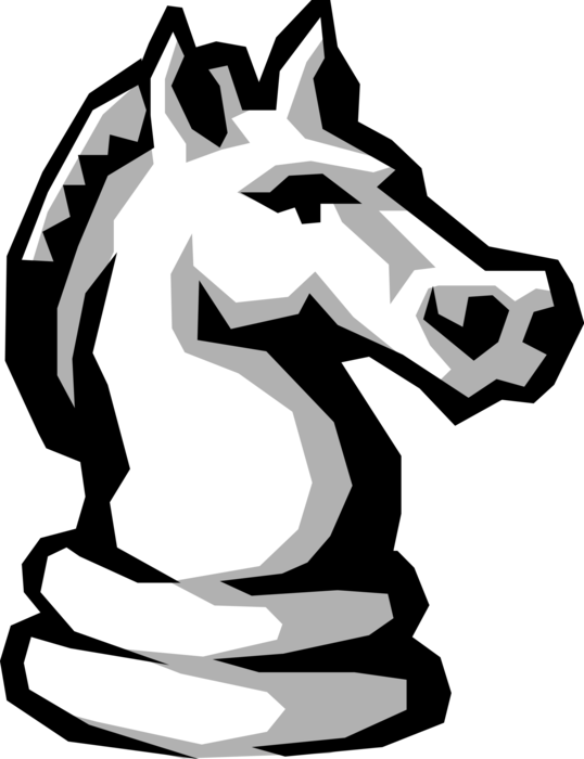 Vector Illustration Of Knight Horses Head Piece In