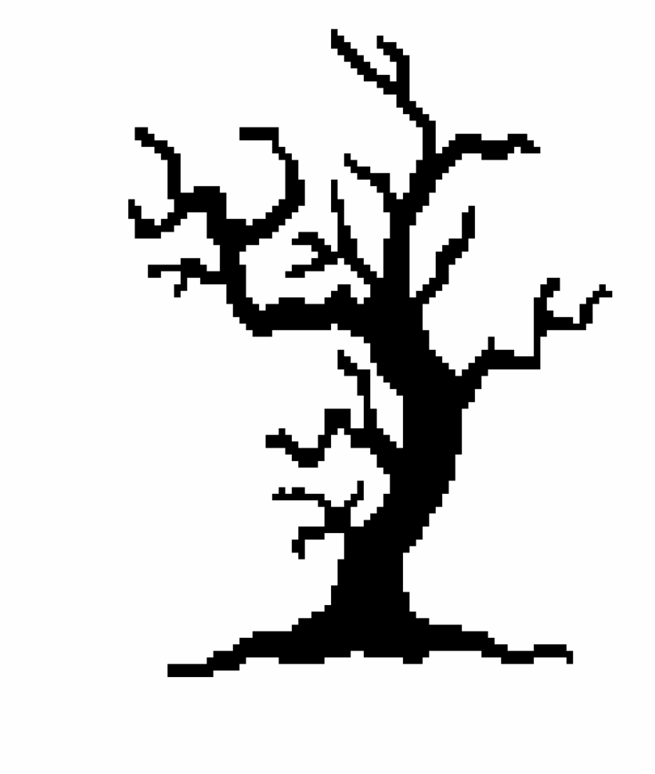 spooky tree pixel art

