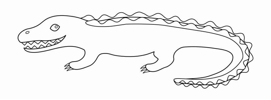 Alligator Outline Clip Art 11371