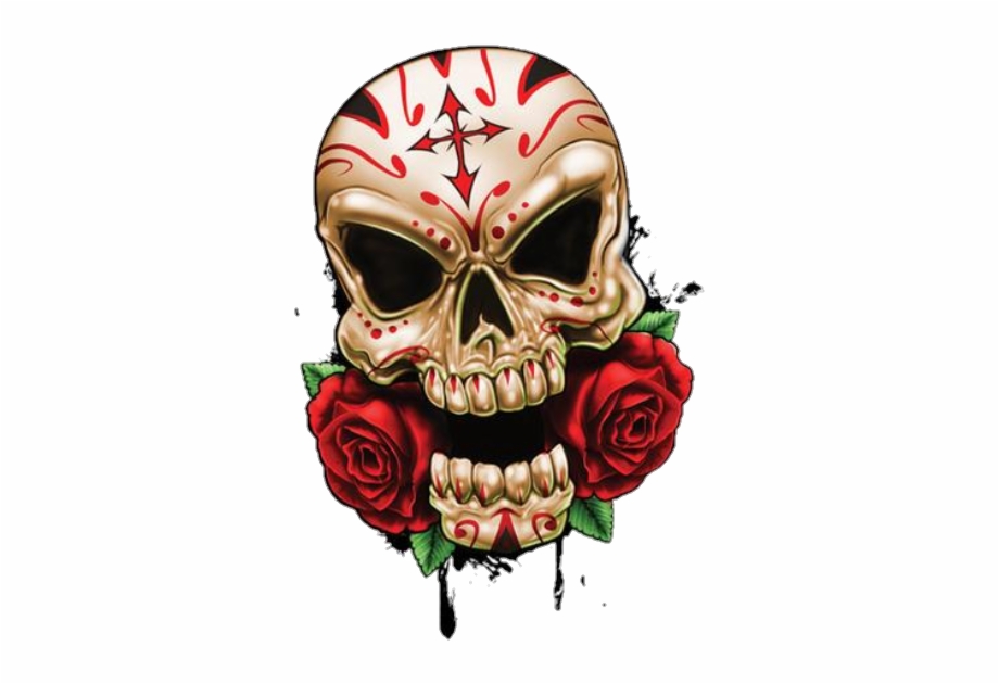 Skulls Skull Roses Sugar Skull On Fire Tattoo