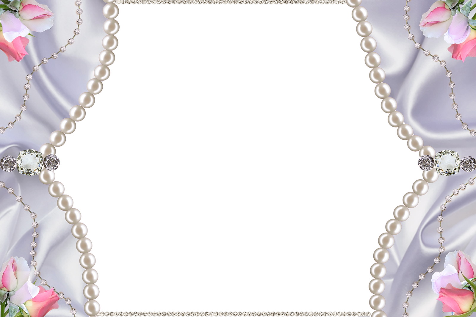 Delicate Png Photo Frame With Pearls Diamonds And