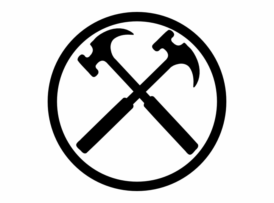 Crossed Hammers Bw Clip Art Hammer Cross Logo