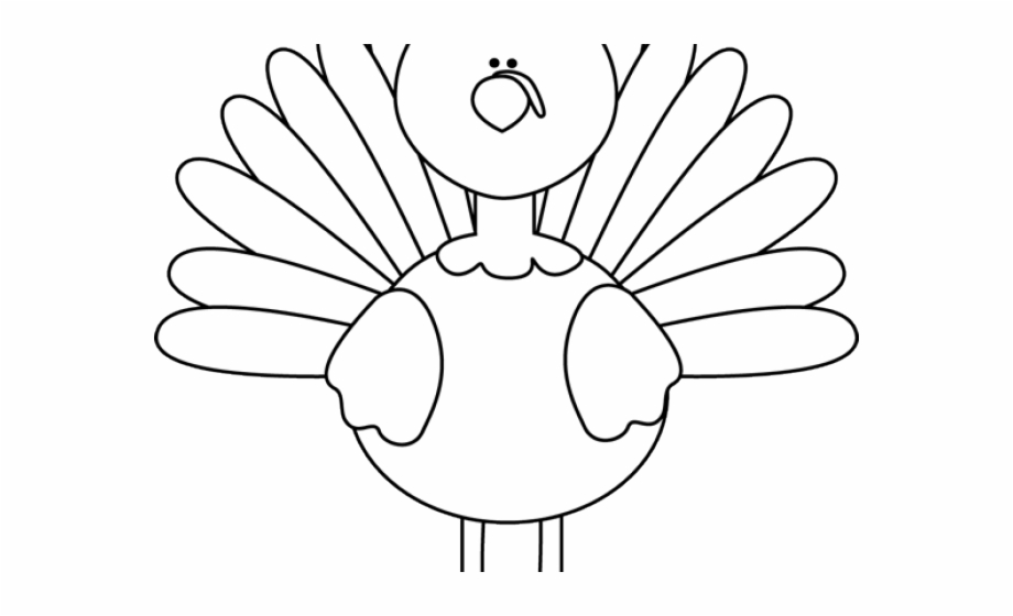 turkey clipart black and white
