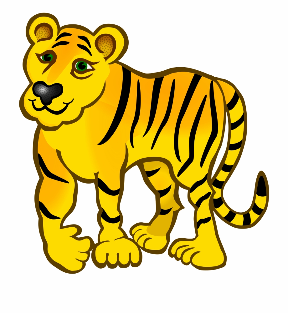 Coloured Big Image Png Clip Art Tiger Cartoon