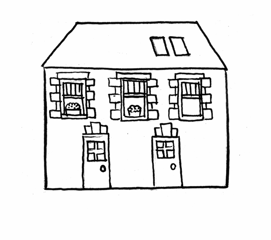 Drawing Of A Farm House Technical Drawing