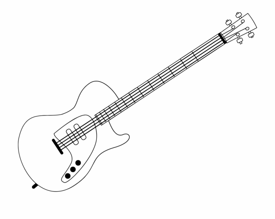 bass guitar black and white
