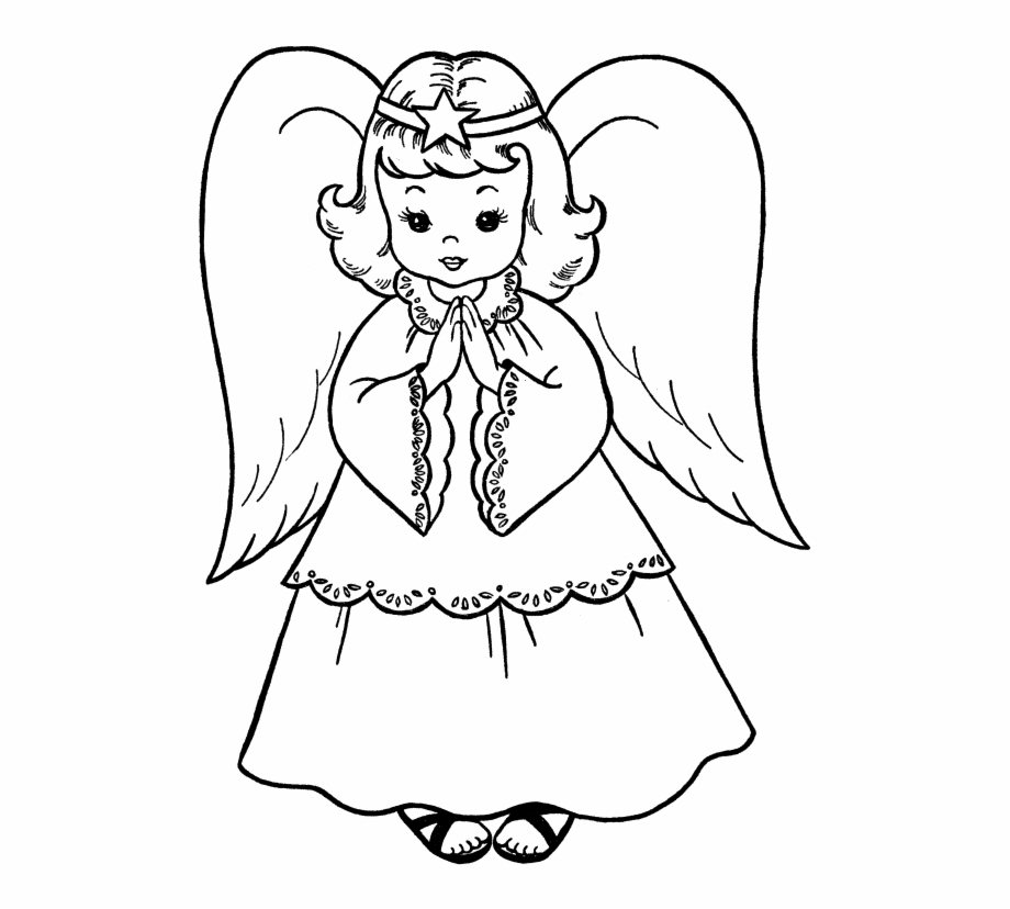 Pictures Christmas Angel Coloring For Kids Angel Drawing