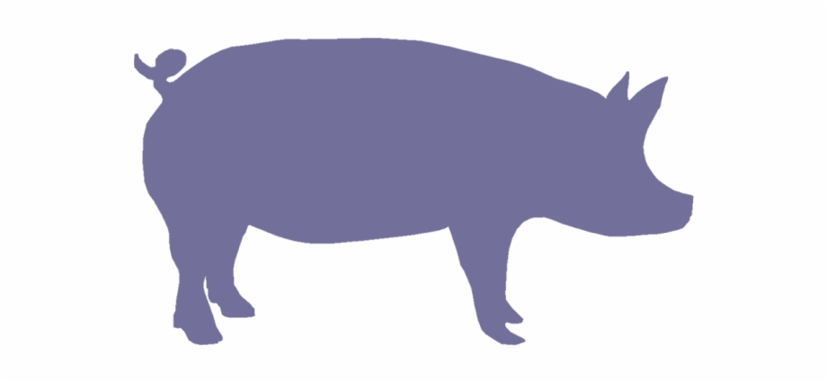 Pork Clipart Outline Blue Pig Silhouette