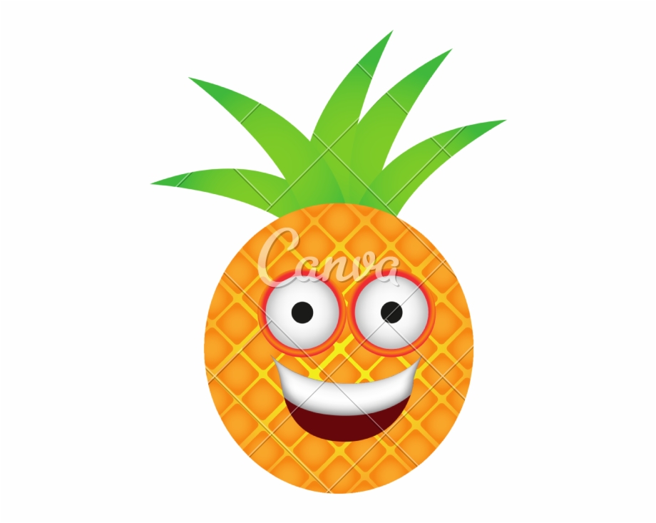 Colored Clipart Pineapple Cartoon Pineapple With Face