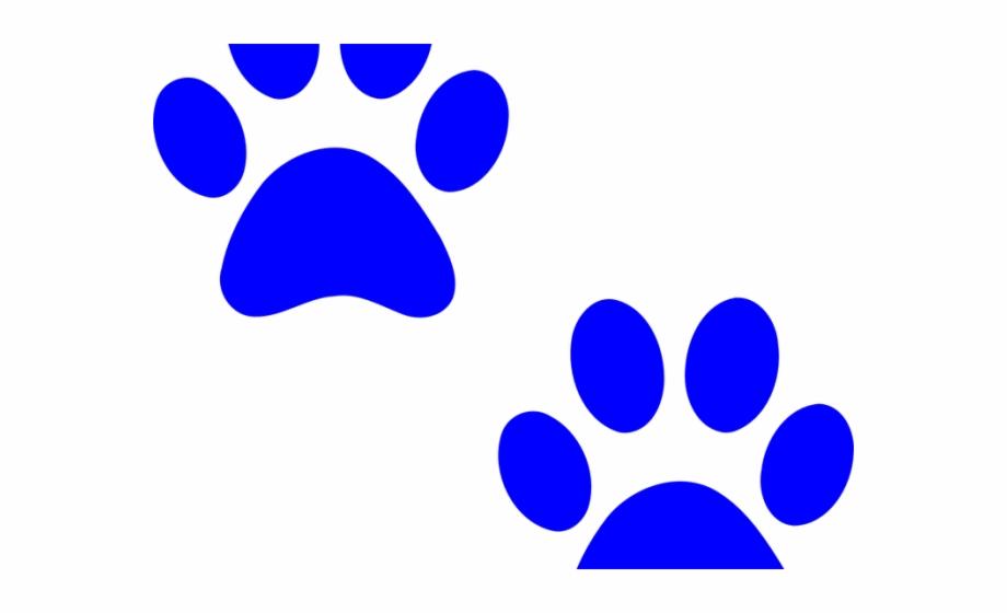Dog Paw Silhouette Blue Paw Print Clip Art