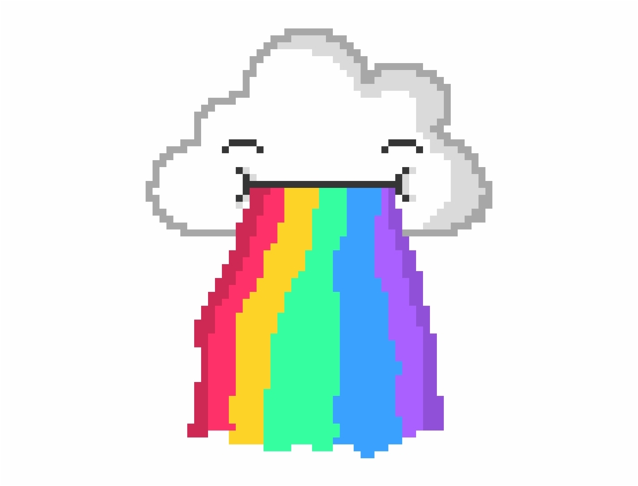 Rainbow Puking Cloud Pixel Art Rainbow Cloud