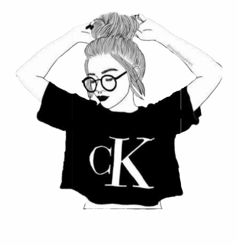 1 Girl Nerd Cartoon Calvin Klein