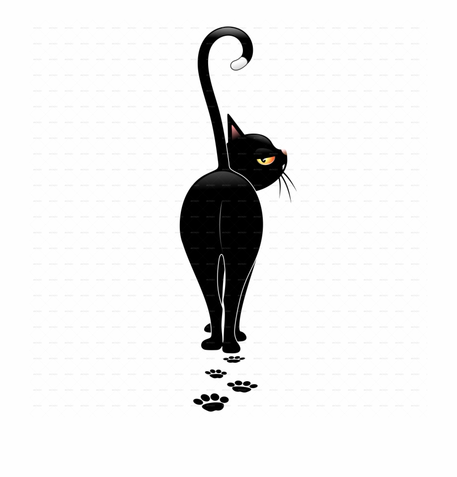 Black Cat Cartoon - Clip Art Library
