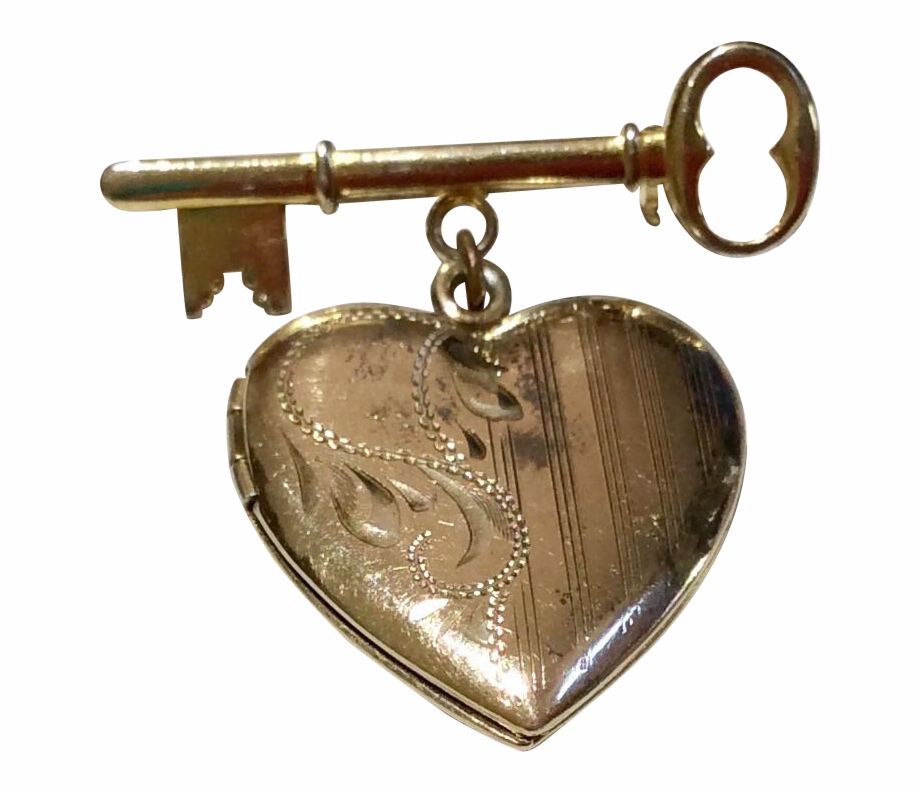 Vintage Key To My Heart Photo Locket Locket