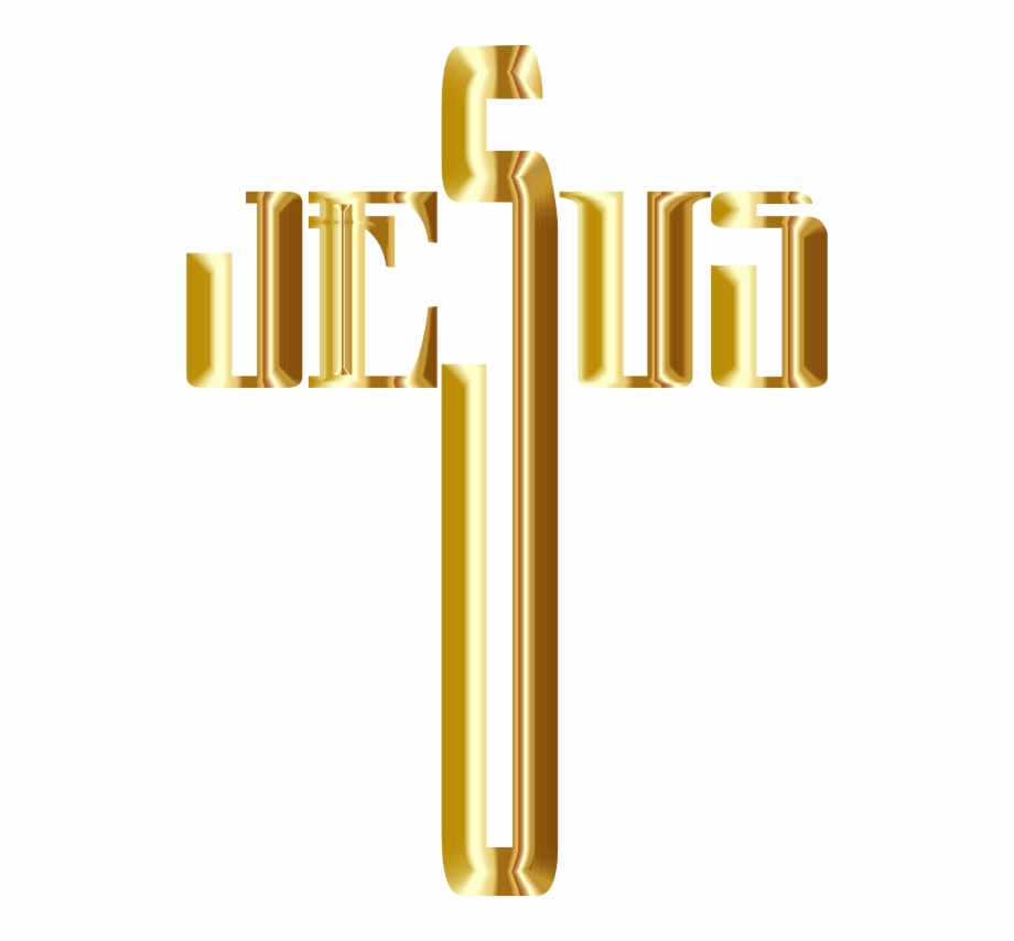 Jesus Cross Typography Gold No Background Jesus Cross