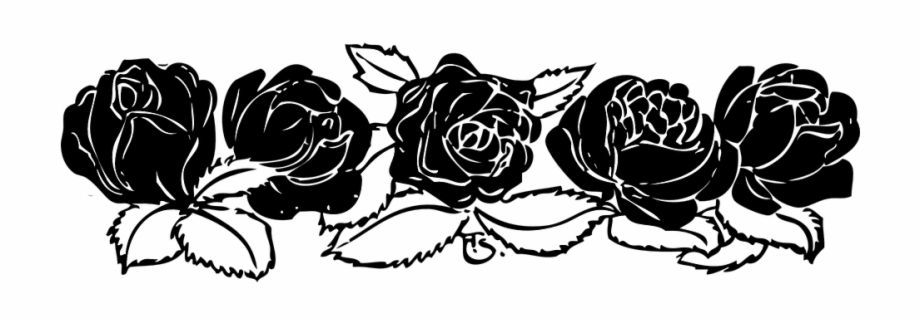 Rose Bush Clipart Decorative Black And White Rose