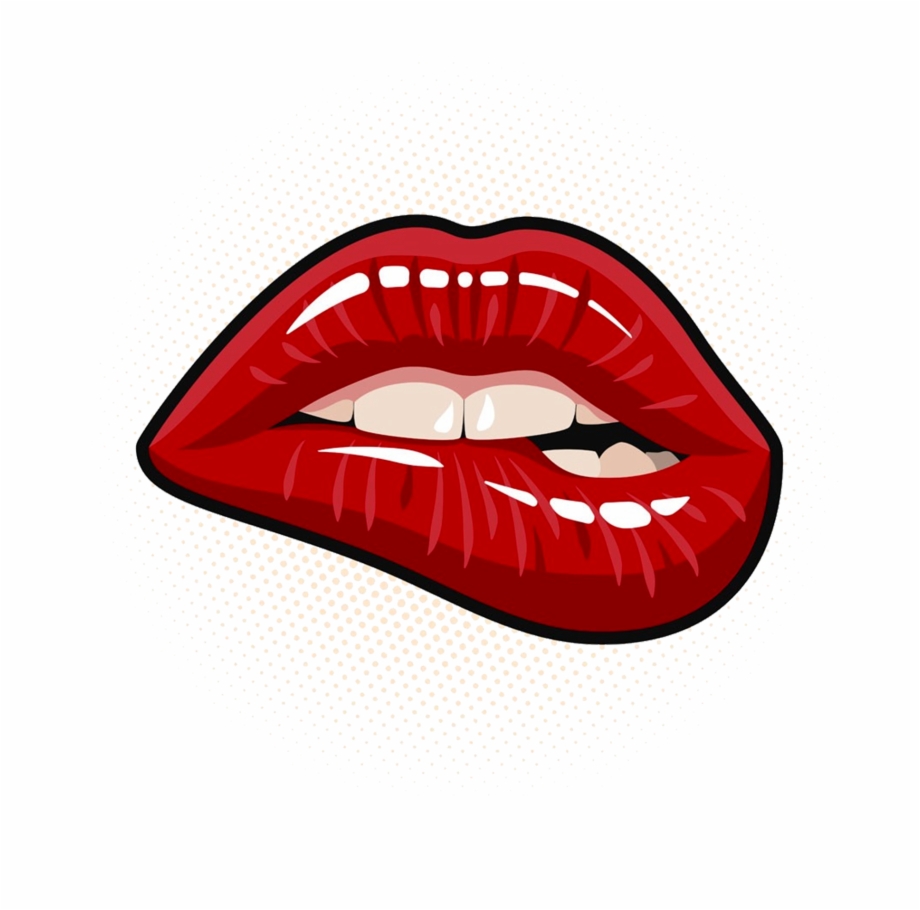 Lips Clipart Png Biting Lips
