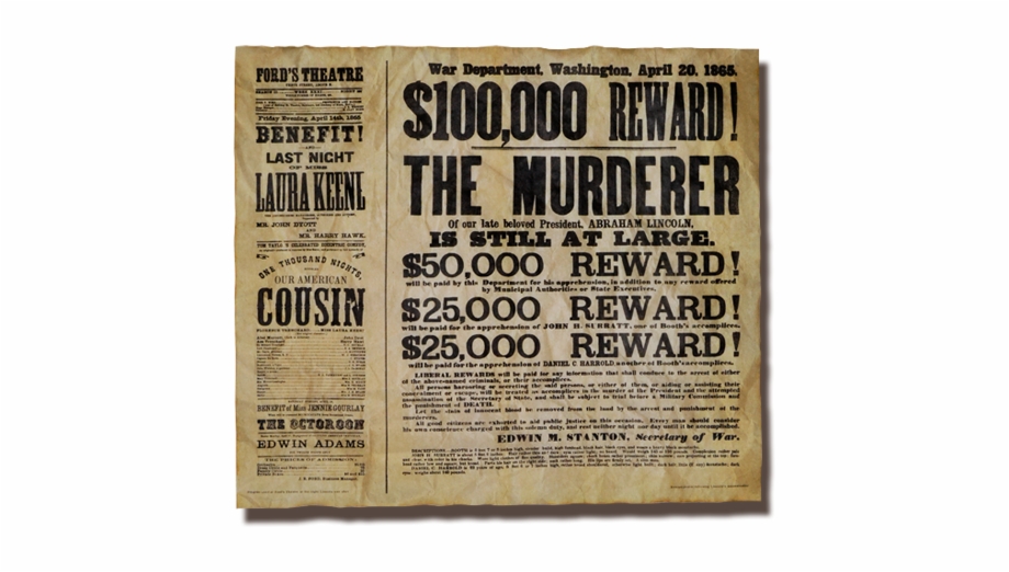 Reward For Lincolns Assassin Newspaper
