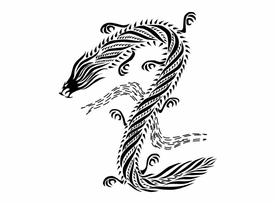 chinese dragon line drawing
