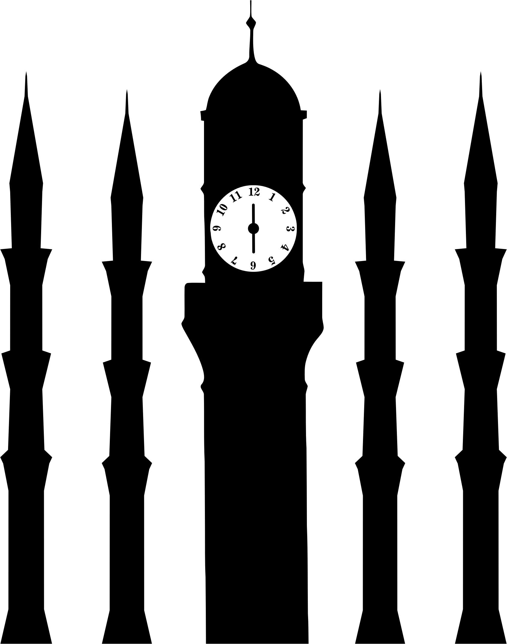 Clock Big Image Png Silhouette Of A