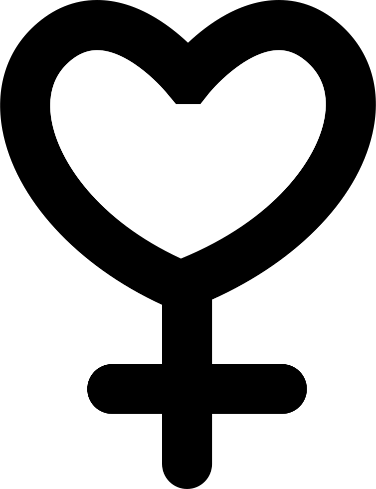 Female Gender Symbol Variant With Heart Shape Comments