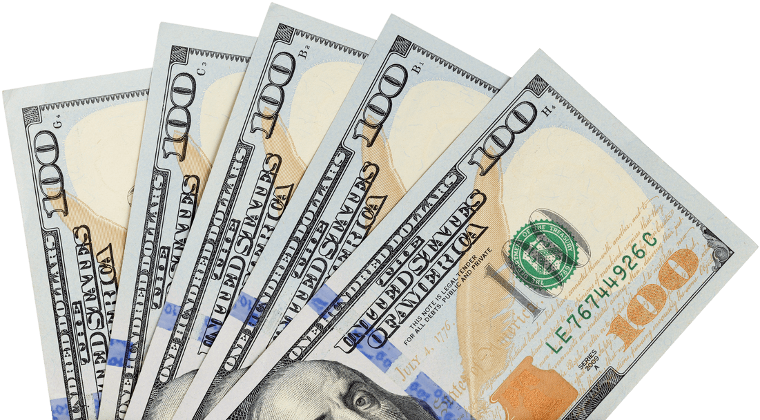 Dollar Transparent Hundred 100 Dollar Bills On Table
