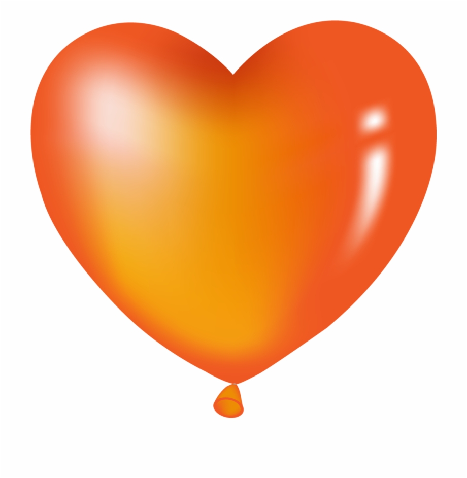 Orange Heart Balloon Heart Balloons Shapes Clipart