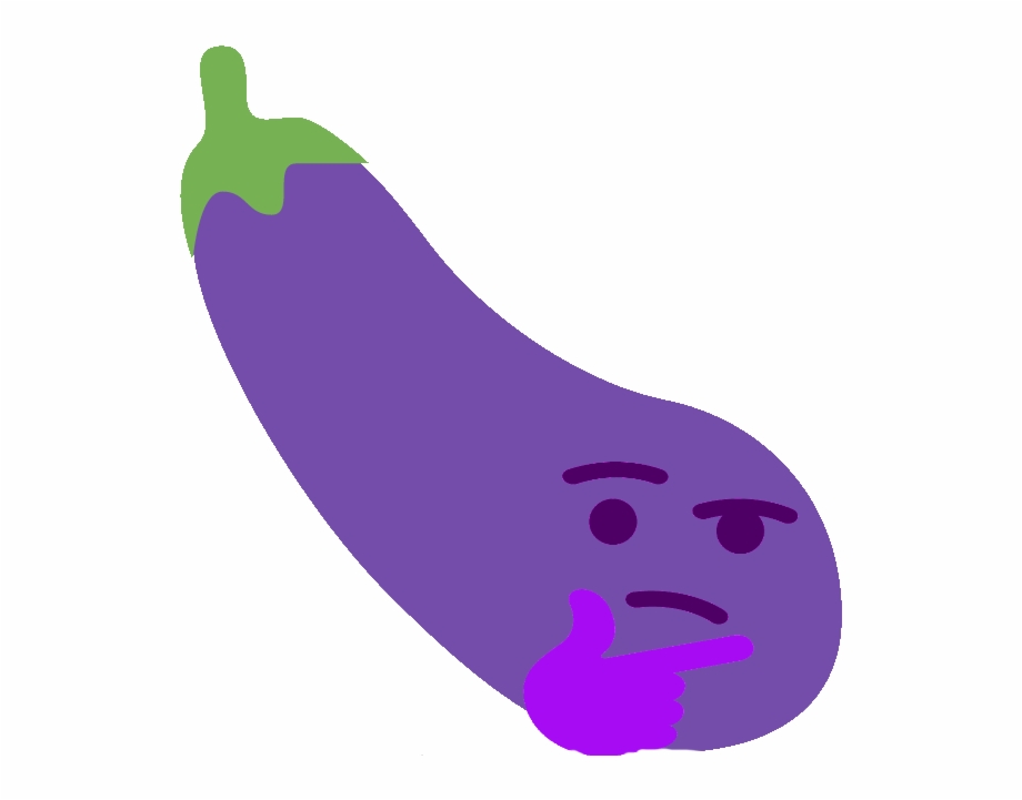 Thinking Eggplant Sucking Eggplant Emoji Gif.