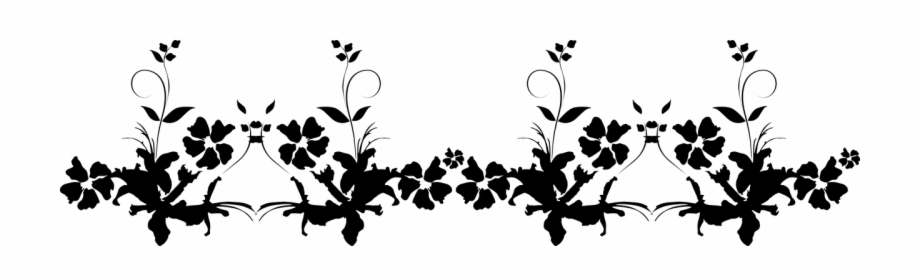 Horizontal Decoration With Leaves Black And White Png