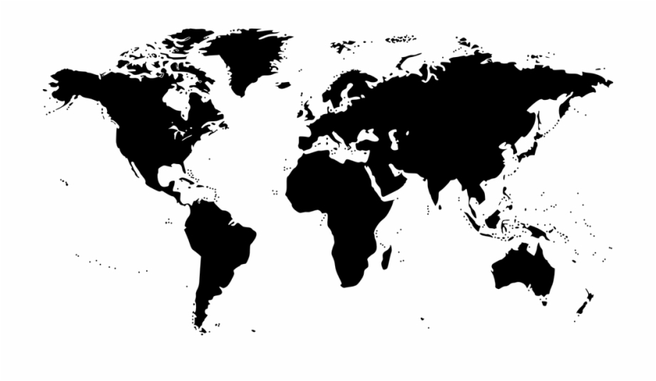 World Map Map World Black Earth Silhouette World