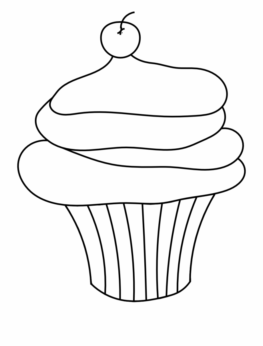cupcake clipart transparent background black and white
