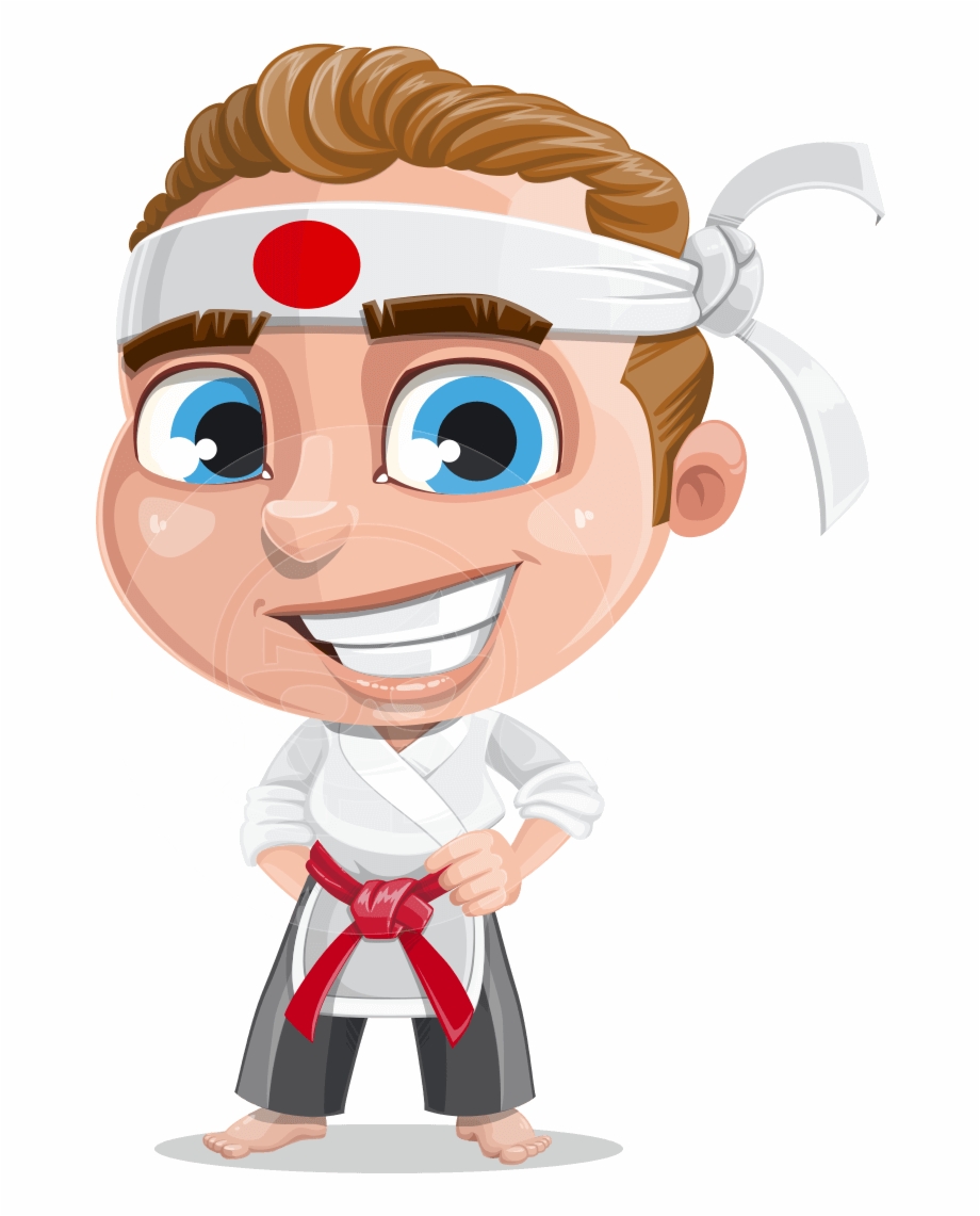 Combo The Little Karate Boy Karate Cartoon Vector