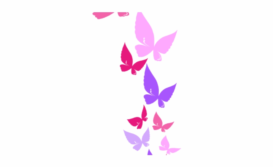 Rainbow Butterfly Clipart Border Purple Butterfly Transparent Png
