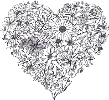 Love Heart Sketch Flowers Floral Freetoedit Transparent Black
