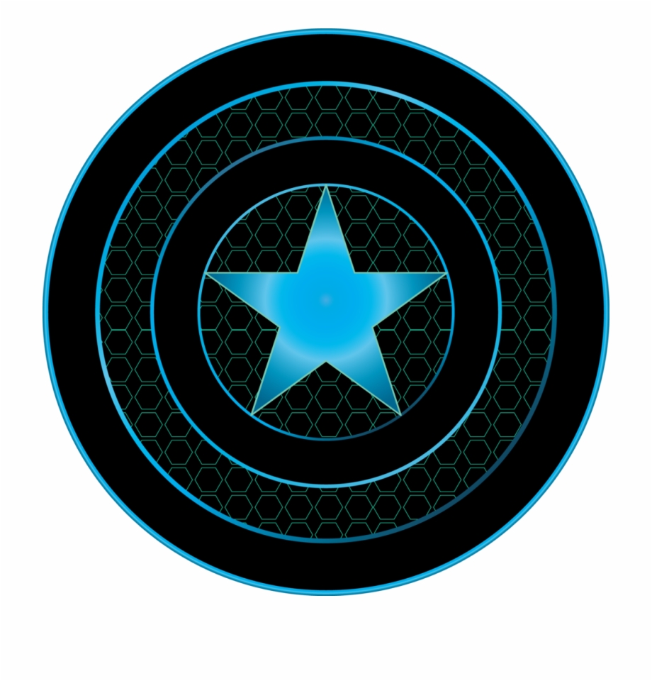 Awesome Black And Blue Neon Captain America Shield