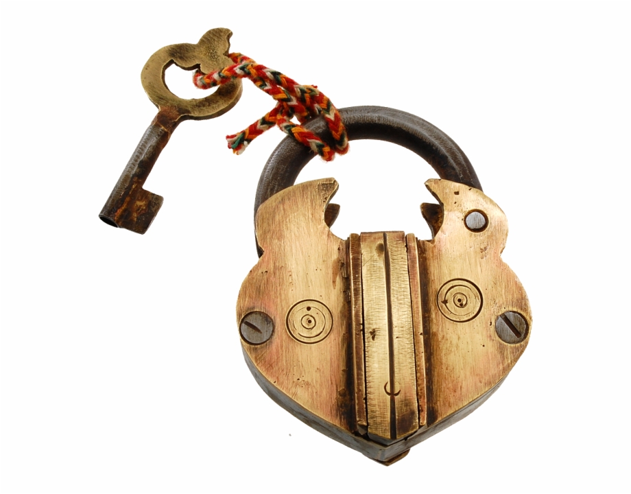 Brass Simple Hidden Key Hole Puzzle Lock Chain