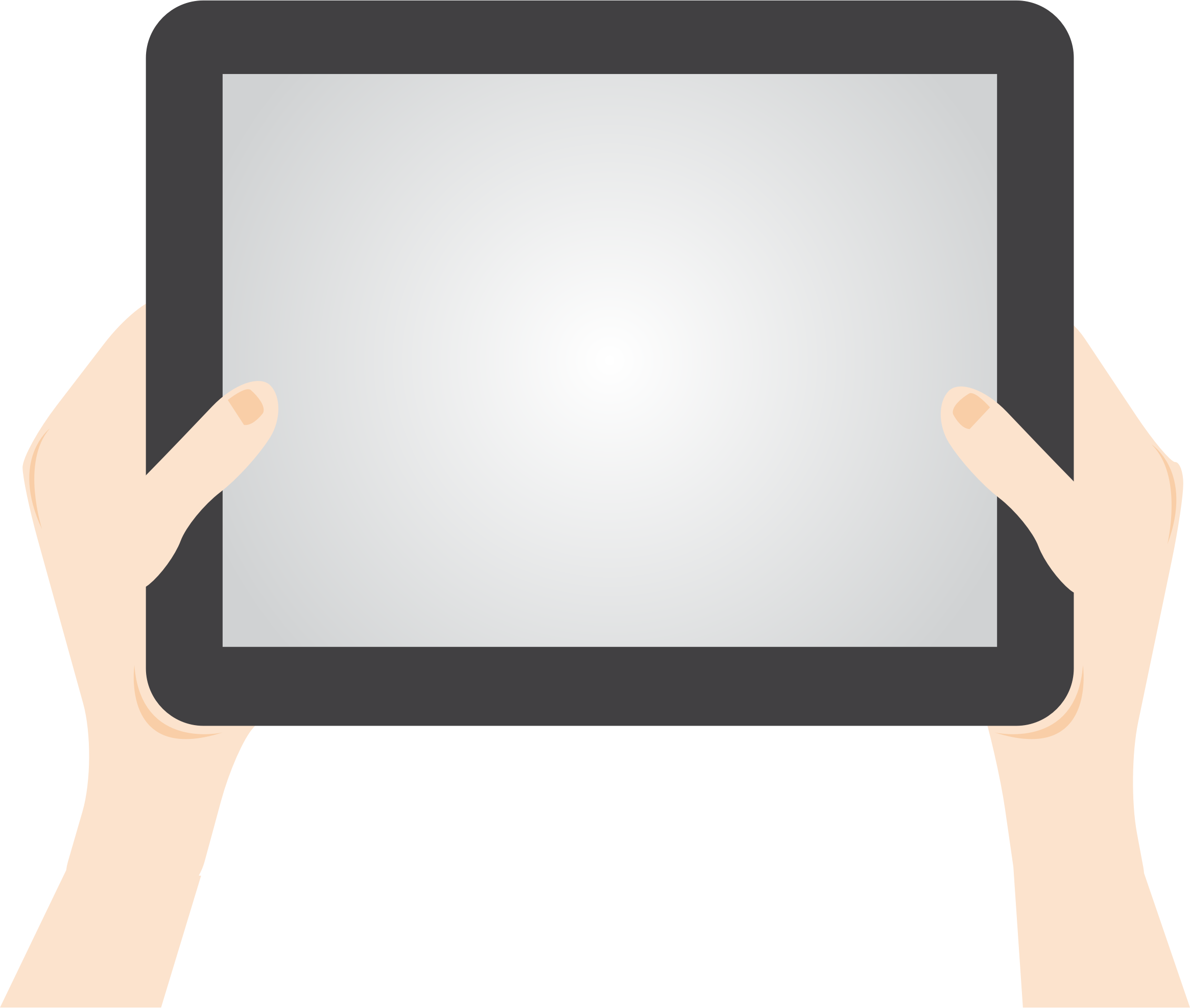 Tablet Vector Png Holding Ipad Clipart - Clip Art Library